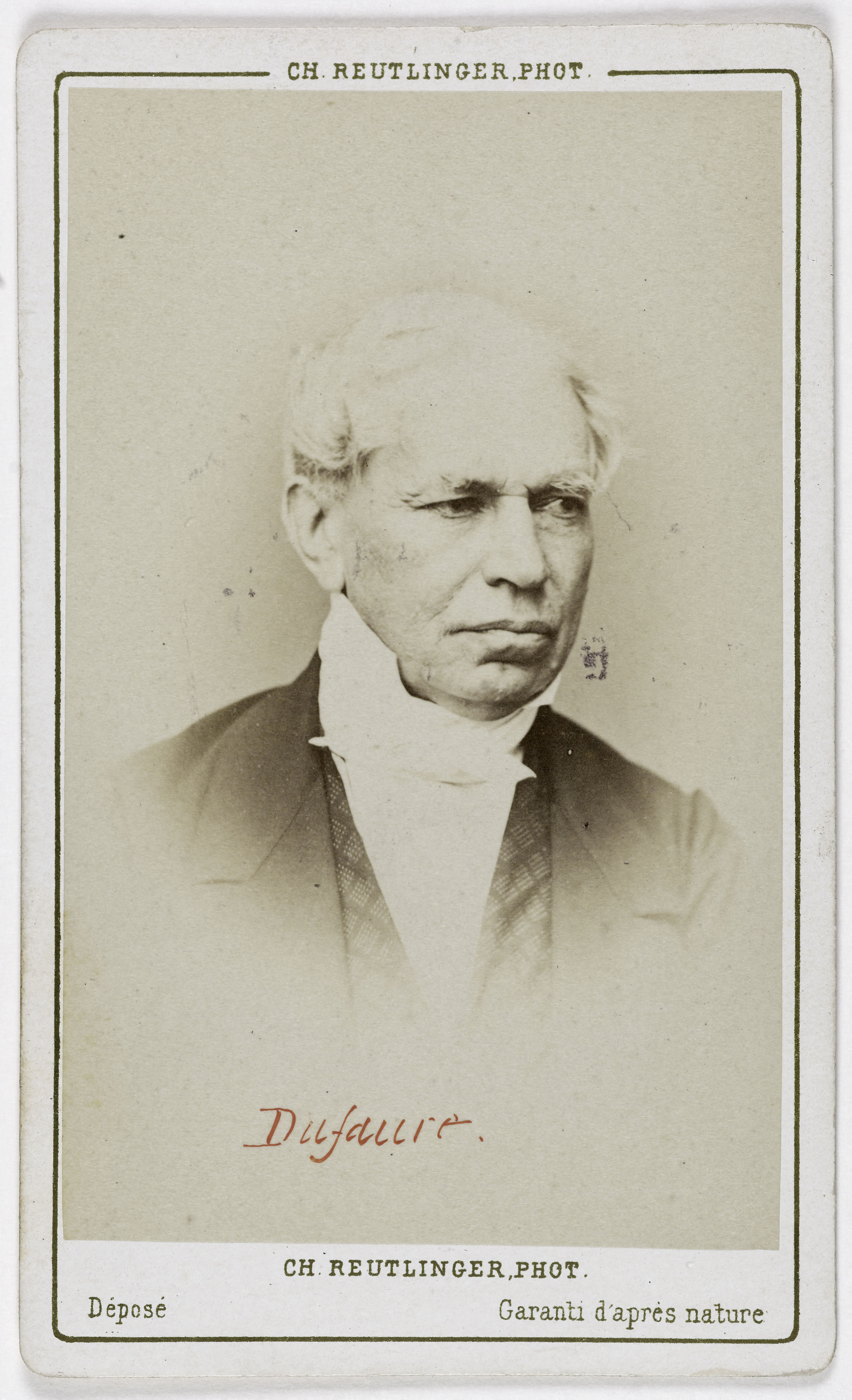 Charles Reutlinger, Portrait d'Armand Jules Stanislas Dufaure (1798-1881), (avocat, homme politique)