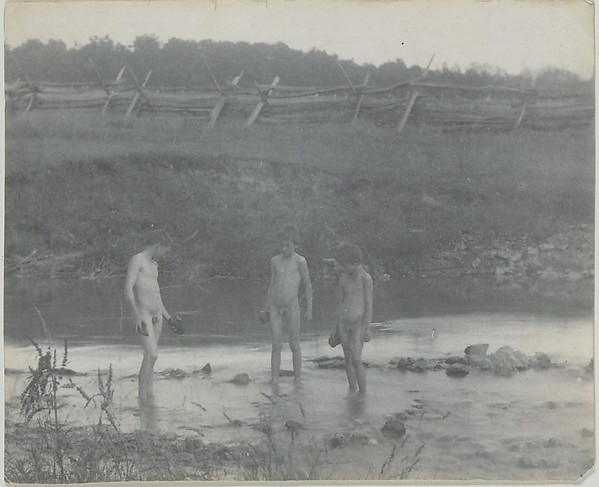 Thomas Eakins, [Three Boys Wading in a Creek]