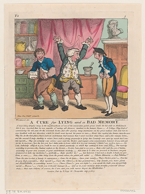 Thomas Rowlandson, A Cure for Lying and a Bad Memory