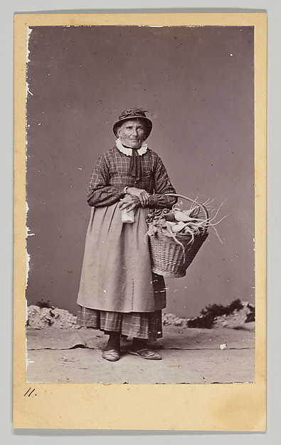 Unknown, [Woman With Basket, Seen From Front and Back]