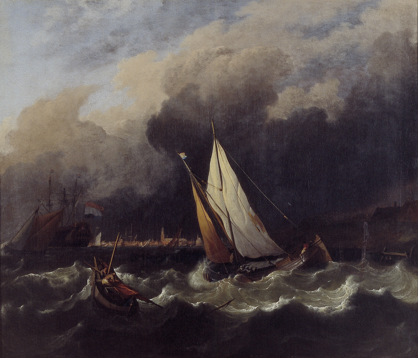 Ludolf Bakhuizen, Ships off the coast near Hoorn in stormy weather