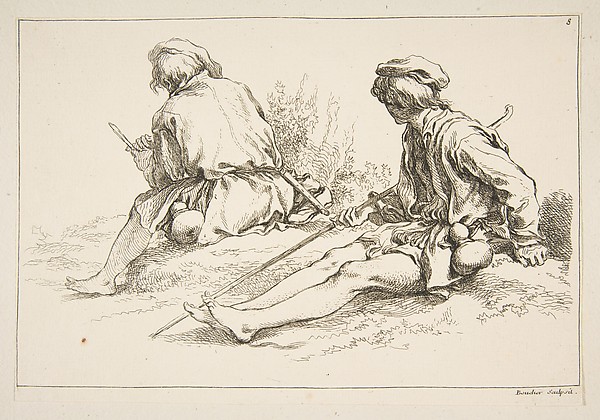 François Boucher, Sheet of Sketches, from "Livre d’étude d’après les desseins originaux de Blomart"