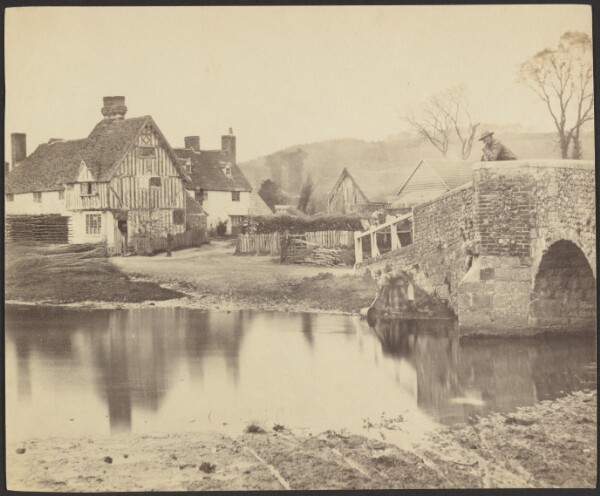 Francis Bedford, [View of a House across a River with a Bridge to the Right]