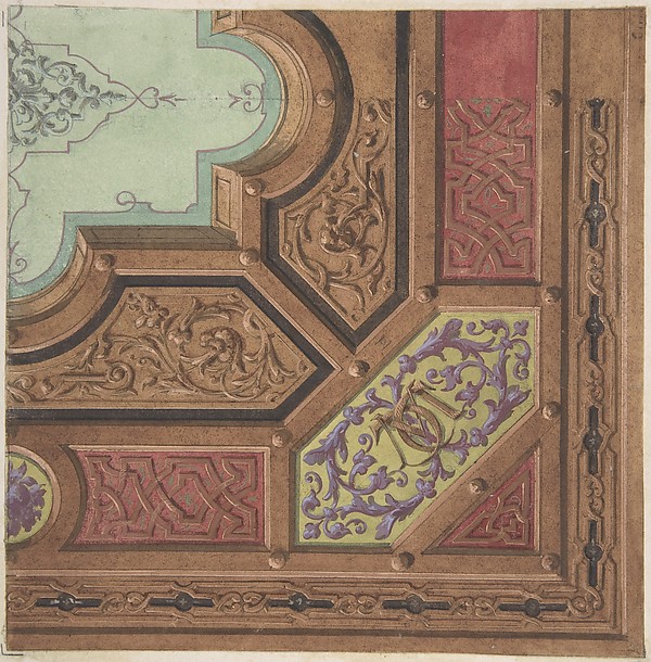 Jules-Edmond-Charles Lachaise, Design for Dining Room Ceiling, Château de Cangé