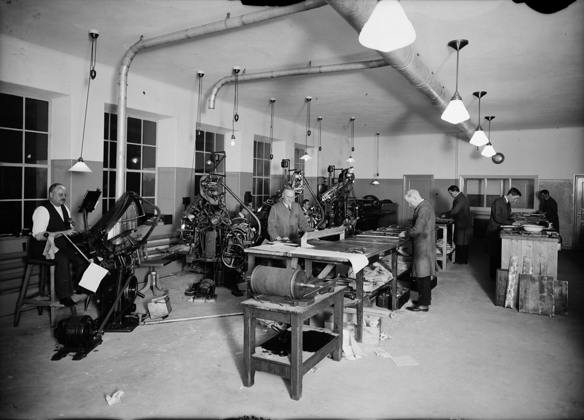 Paul Sandberg, Upsala Nya Tidnings sätteri, Gamla Torget, Uppsala 1920-tal
