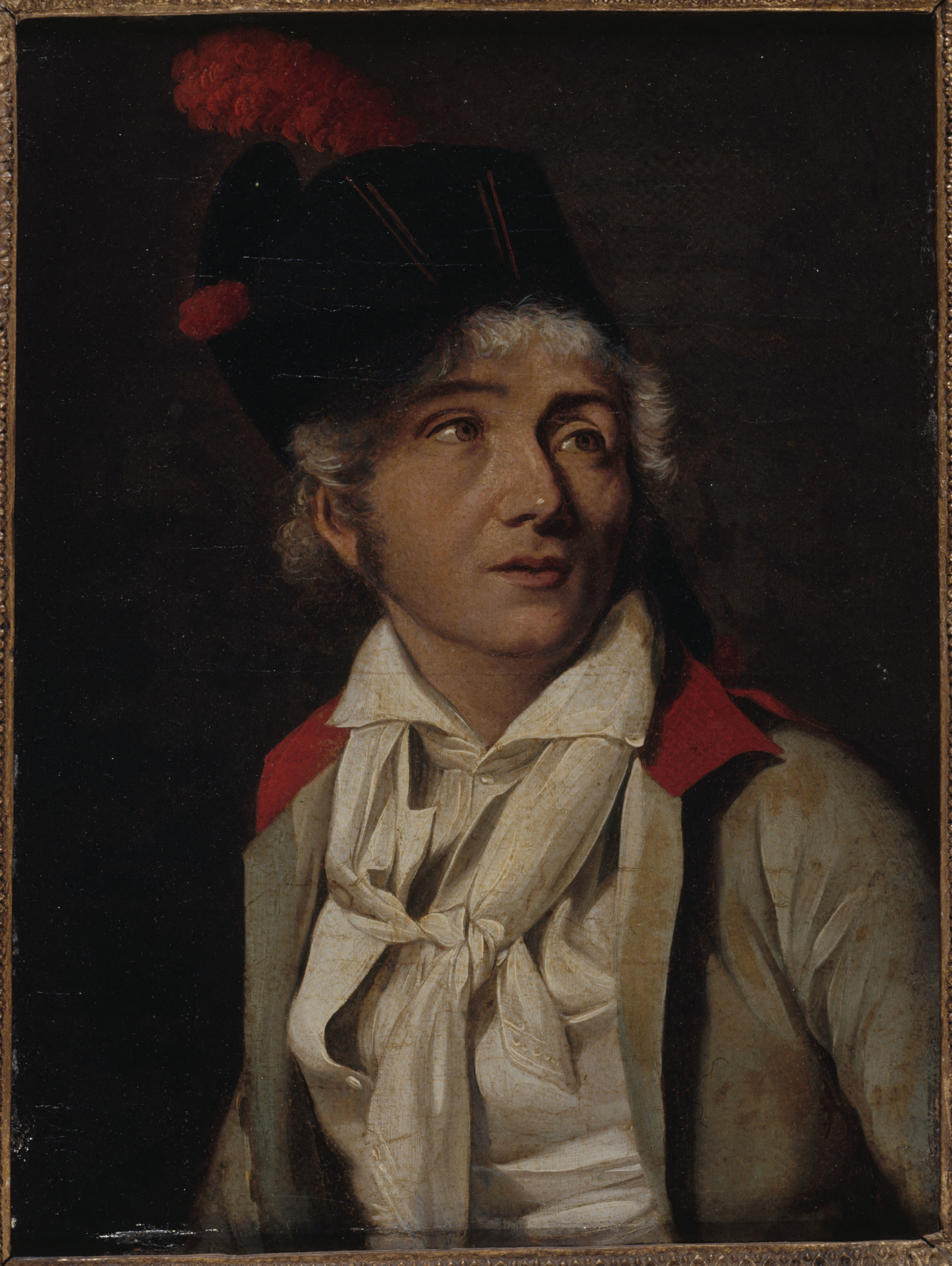 Louis Léopold Boilly, Portrait d'un acteur en veste blanche à collet rouge