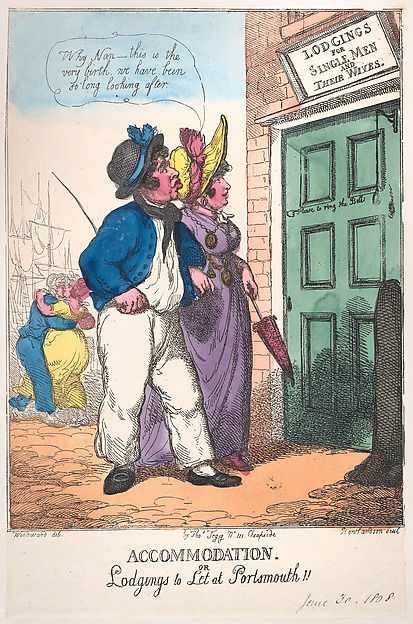 Thomas Rowlandson, Accommodation, or Lodgings to Let at Portsmouth!!