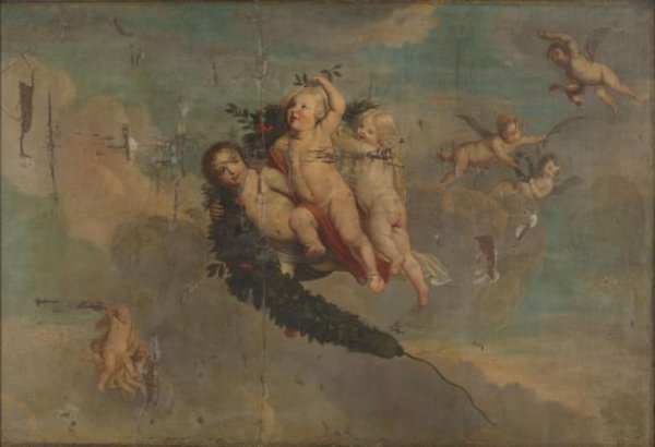 anonymous, Putti with a Festoon