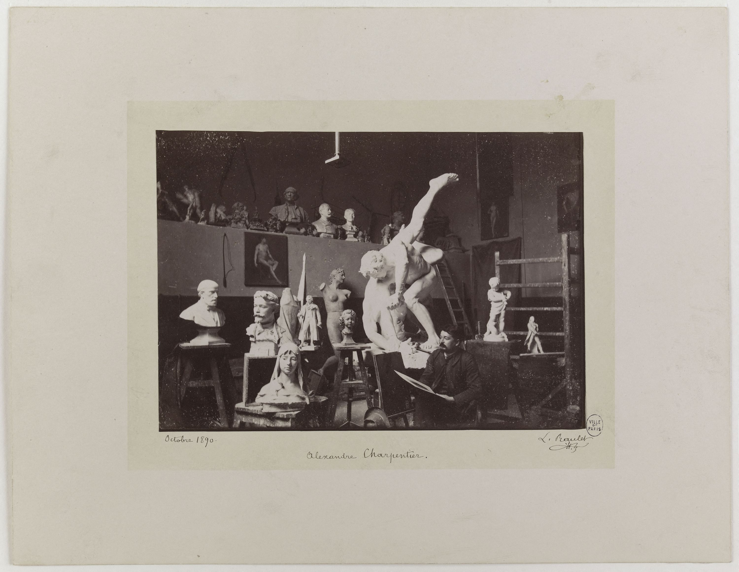 Anonyme, Portrait d'Alexandre Charpentier dans son atelier