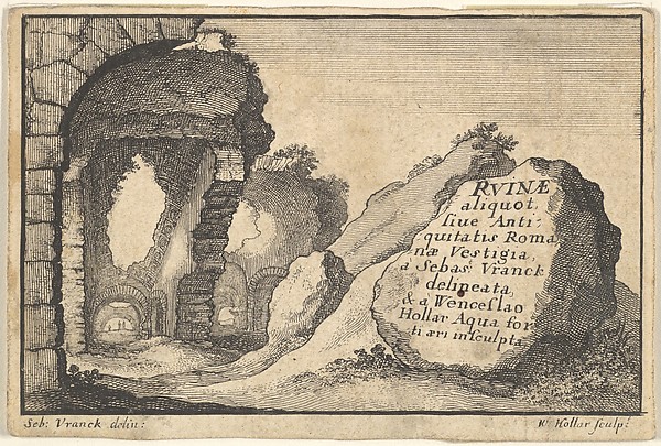 Wenceslaus Hollar, Second version of title page from "Roman Ruins"