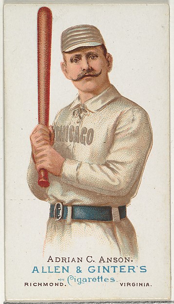 Allen & Ginter, Adrian "Cap" Anson, Baseball Player, from World's Champions, Series 1 (N28) for Allen & Ginter Cigarettes