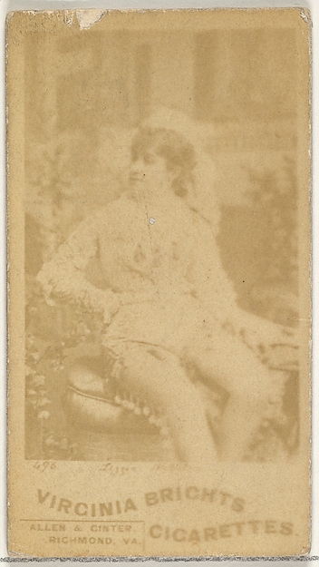 Allen & Ginter, Card 496, from the Actors and Actresses series (N45, Type 1) for Virginia Brights Cigarettes