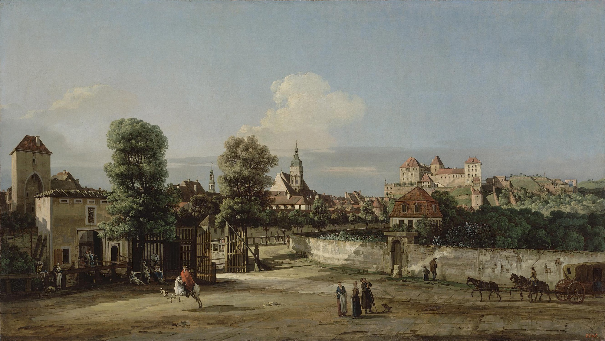 Bernardo Bellotto, View of Pirna from the West, from the Corner of Wide Street