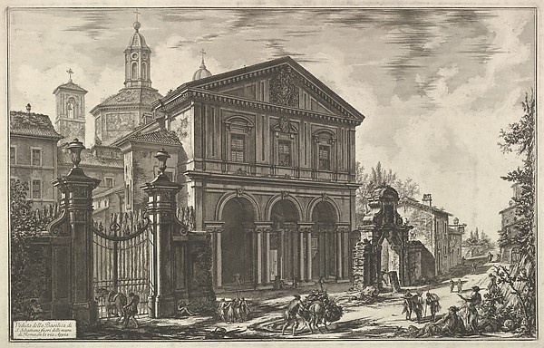 Giovanni Battista Piranesi, View of the Basilica of San Sebastiano fuori delle mura [St. Sebastian ouside the Walls] on the Appian Way, from Vedute di Roma (Roman Views)