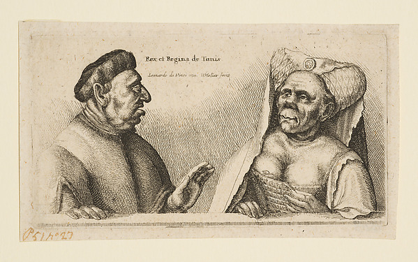 Wenceslaus Hollar, The King and Queen of Tunis (Rex et Regina de Tunis)