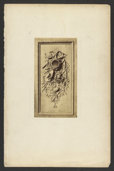 Unknown, [Wood relief sculpture of plants and gardening tools]