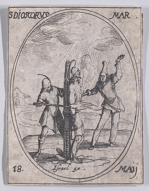 Jacques Callot, S. Discore, martyr (St. Discorus, Martyr), May 18th, from "Les Images De Tous Les Saincts et Saintes de L'Année" (Images of All of the Saints and Religious Events of the Year)
