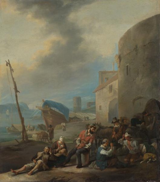 Johannes Lingelbach, Italian Harbor