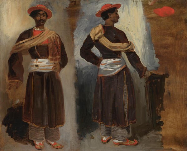 Eugène Delacroix, Two Studies of a Standing Indian from Calcutta