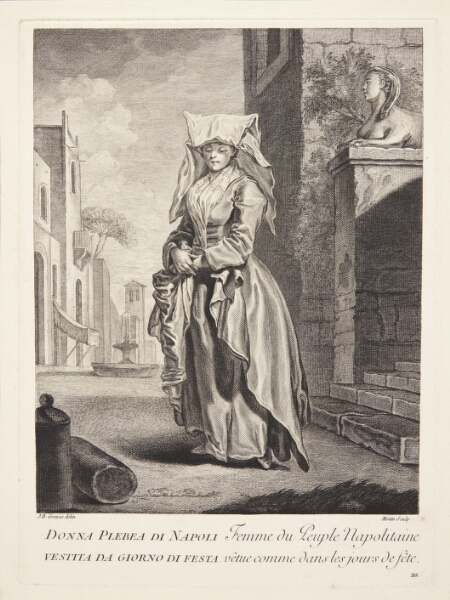 Pierre Etienne Moitte, Kvinde fra Napoli (Femme du Peuple Napolitaine vêtue comme dans les jours de fête)