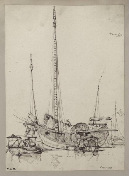 George Chinnery, A junk with figures at work on board