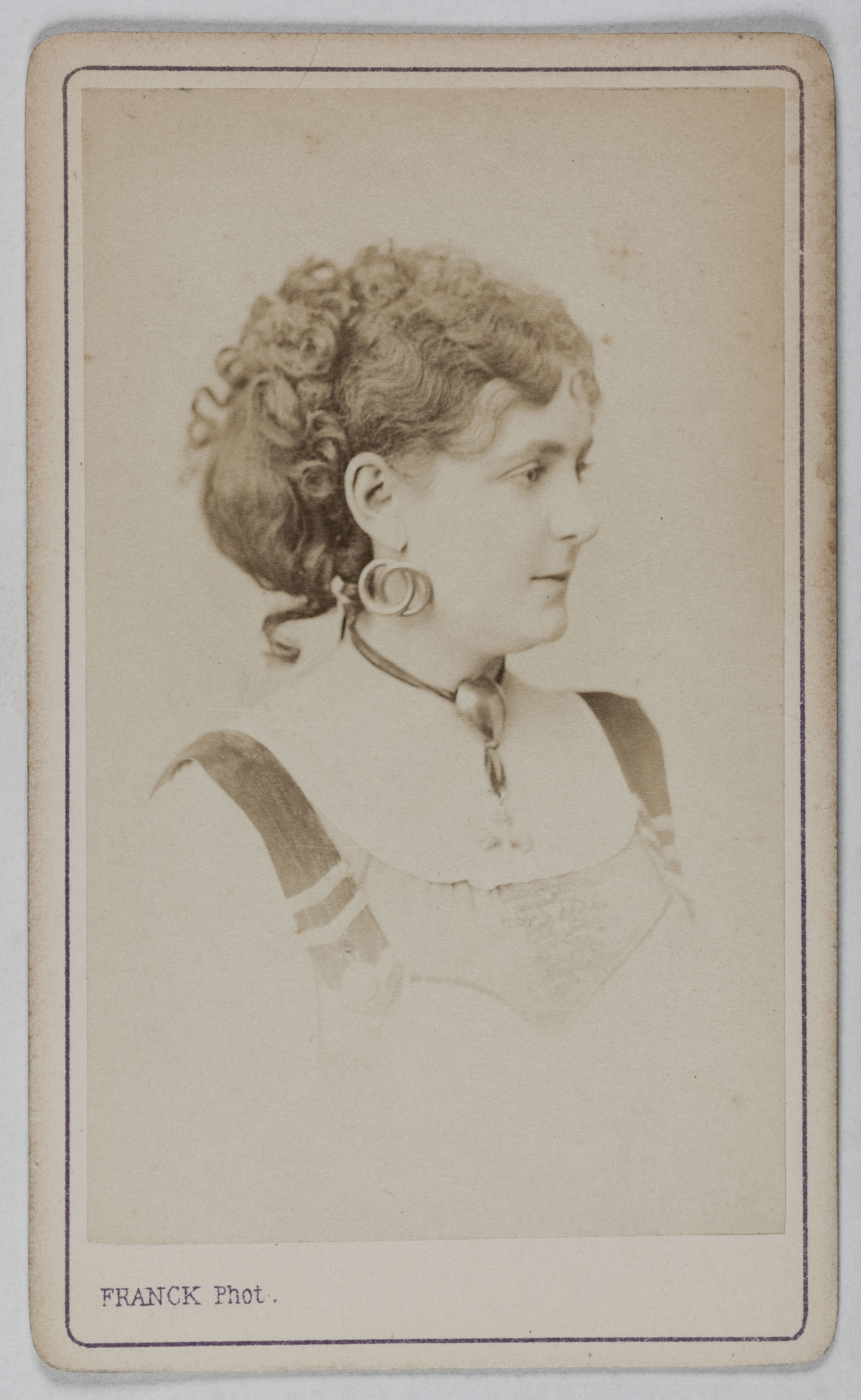 Franck, Portrait de Gabrielle Gauthier ( -vers 1883), (actrice)