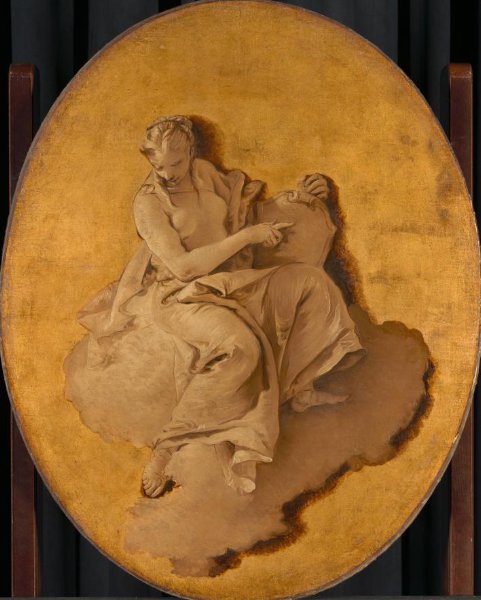 Giovanni Battista Tiepolo, Allegorical Figure of a Woman with a Shield or a Mirror (Prudence?)