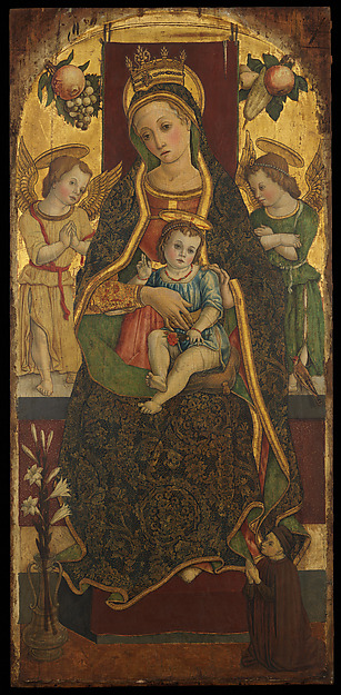 Vittore Crivelli, Madonna and Child Enthroned with Two Angels and a Donor