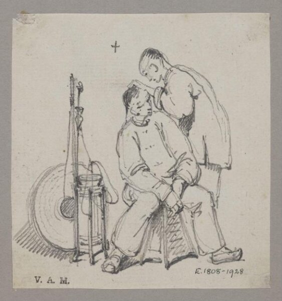 George Chinnery, A Chinese barber and customer