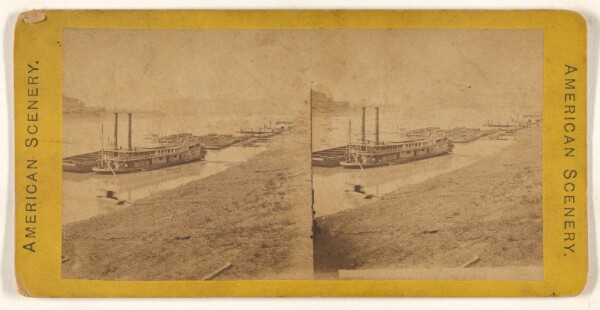 Unknown, Timber Rafts - Upper Mississippi River?