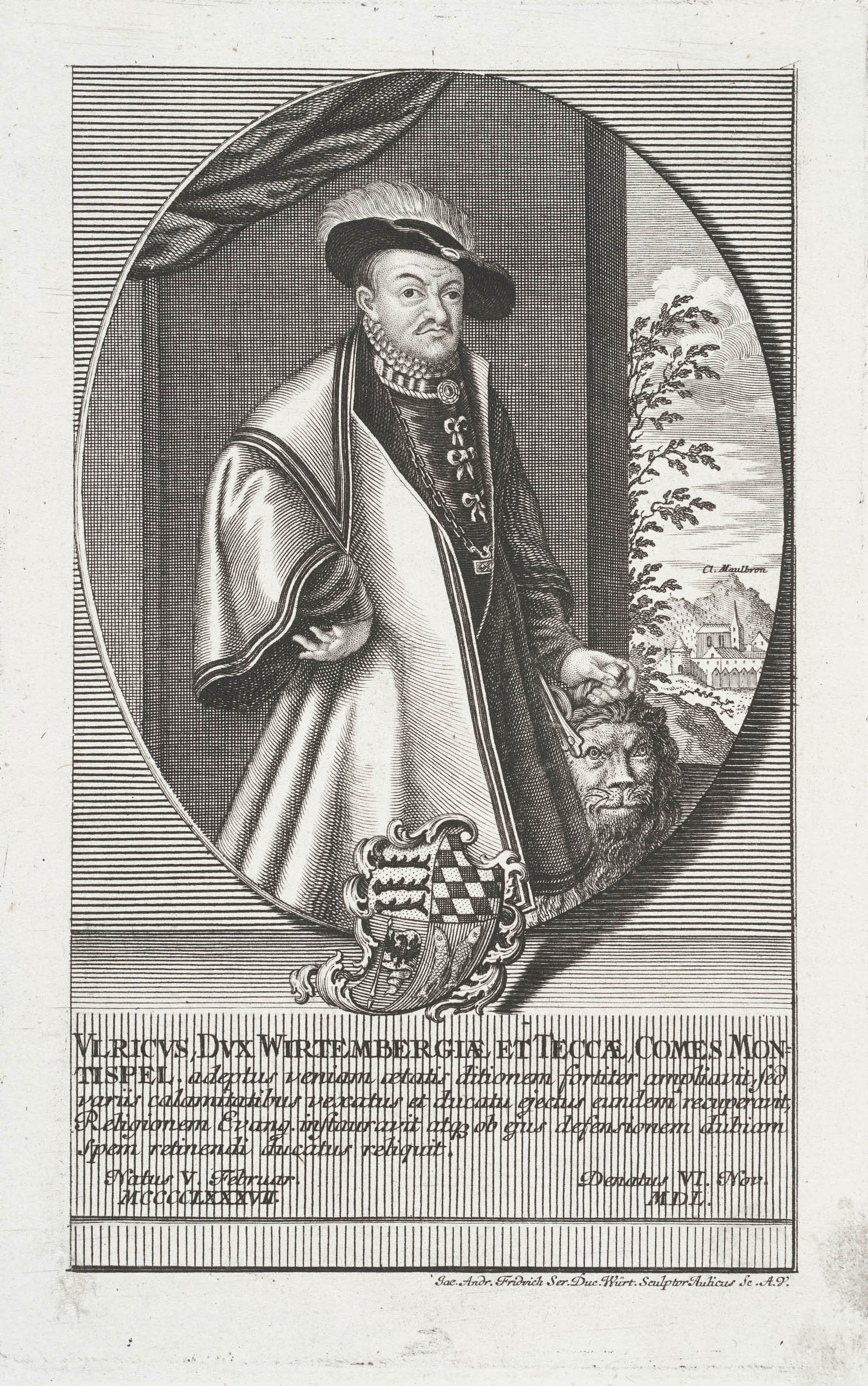 Jacob Andreas Fridrich (der Jüngere), Bildnis Herzog Ulrich von Württemberg