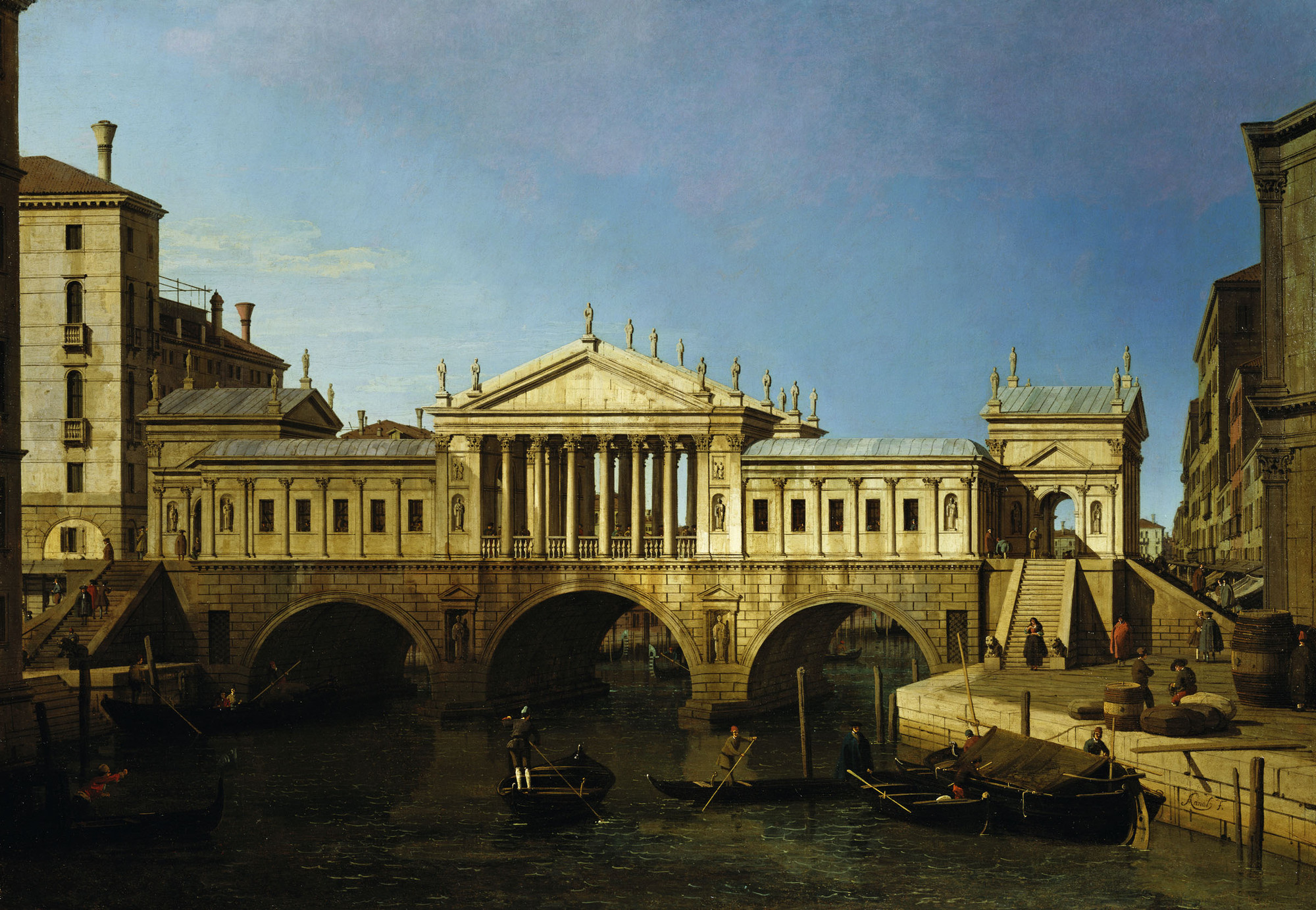 Canaletto, Venice: Capriccio View with Palladio's Design for the Rialto Bridge