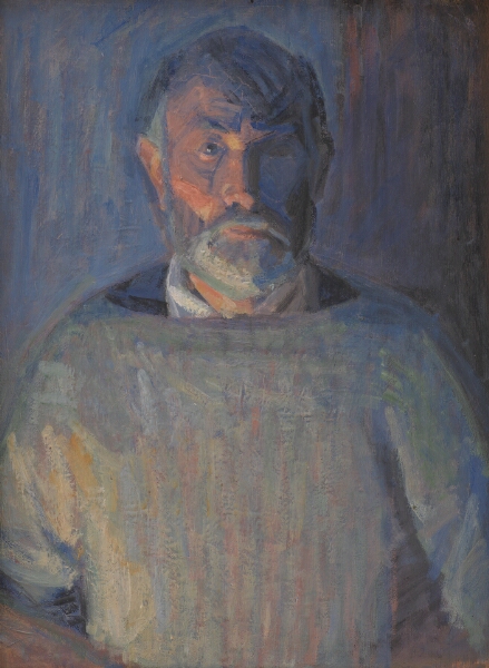 Niels Larsen Stevns, Selvportræt. Lampelys