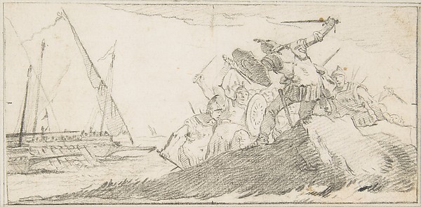 Giovanni Battista Tiepolo, Illustration for a Book:  Battle by the Sea Coast