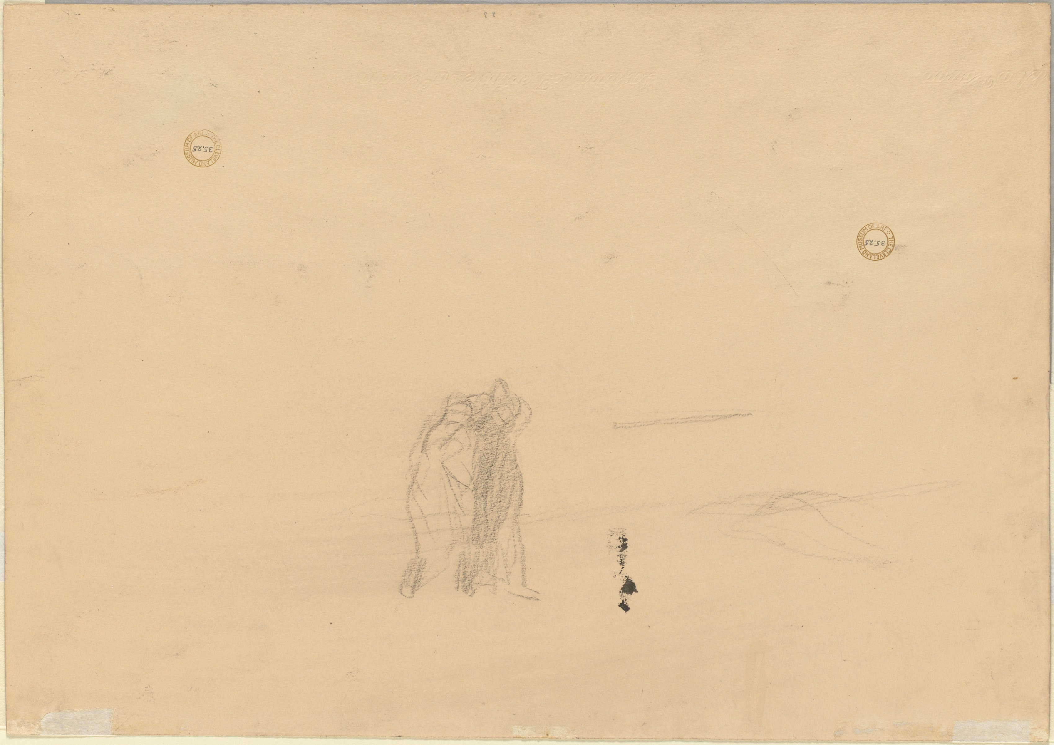 Jean Louis Forain, Figures in a Landscape (verso)