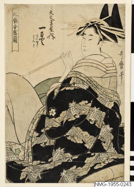 Kitagawa [?] Utamaro, Träsnitt, Bildkonst, Print, Woodblock, Woodcut