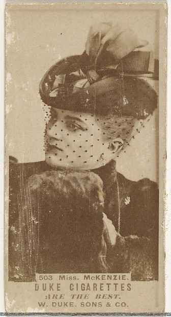 W. Duke, Sons & Co., Card Number 503, Miss McKenzie, from the Actors and Actresses series (N145-7) issued by Duke Sons & Co. to promote Duke Cigarettes