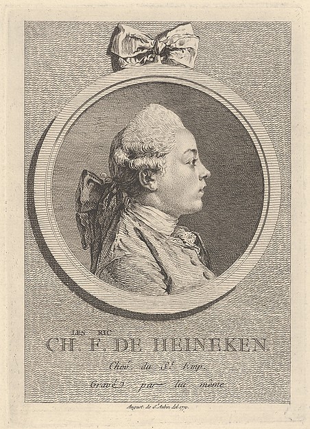 Augustin de Saint-Aubin, Portrait of Charles-Frédéric de Heinecken