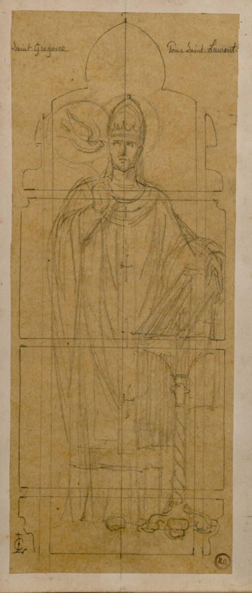 ClaudiusLavergne, Heiliger Gregor der Große (Entwurf für ein Glasfenster für die Kirche La Sagesse in Saint-Laurent-sur-Sèvre)