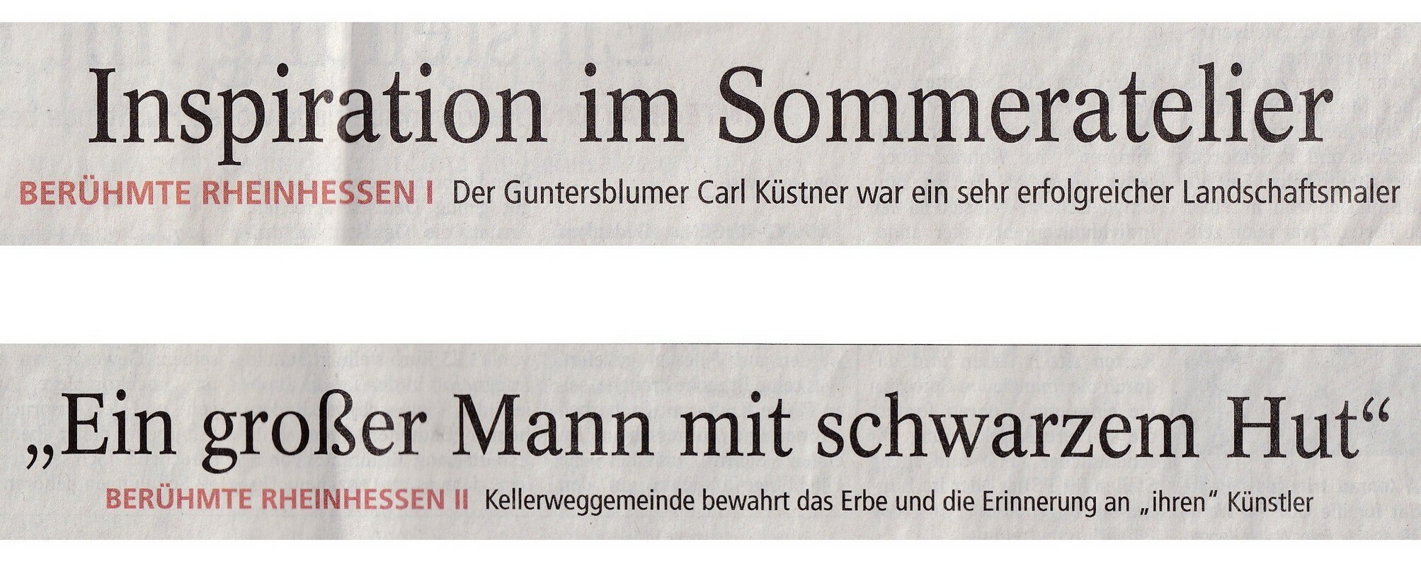 Rhein Main Presse, Zwei Berichte über Carl Küstner in der AZ Mainz
