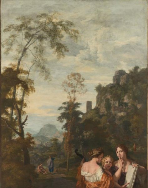 Gerard de Lairesse, Italian Landscape with three Women Making Music