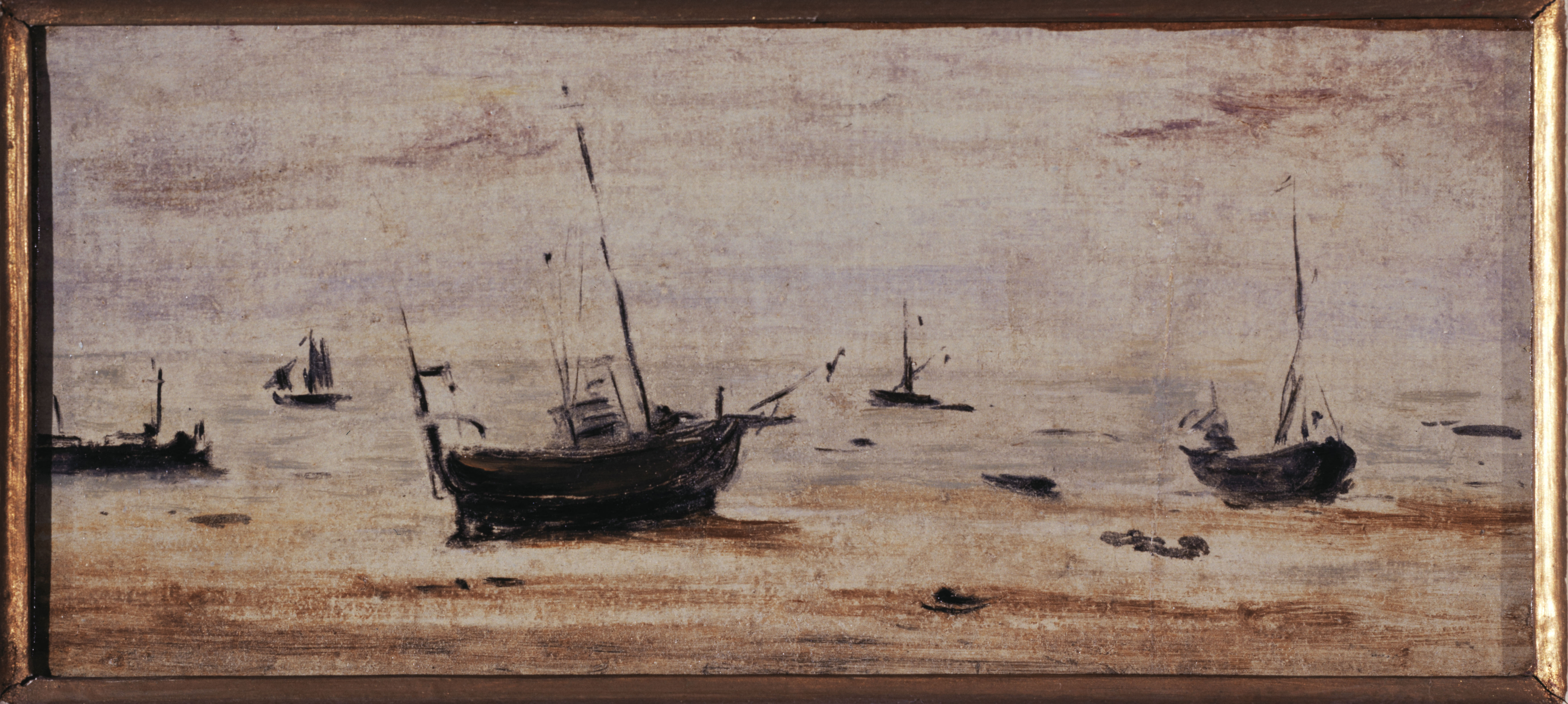 Eugène Boudin, Bateaux échoués à marée basse