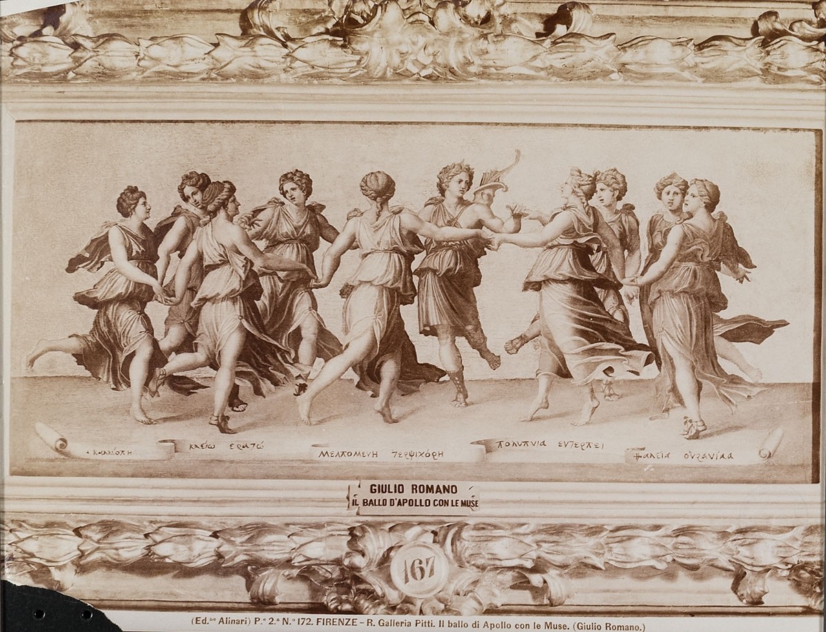 Fratelli Alinari, Giulio Romano: Tanz Apollons mit den Musen. Palazzo Pitti, Florenz