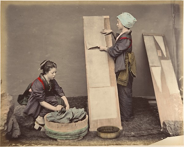 Unknown, [Two Japanese Women Posing with Laundry]