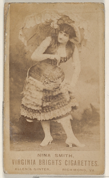 Allen & Ginter, Nina Smith, from the Actors and Actresses series (N45, Type 1) for Virginia Brights Cigarettes