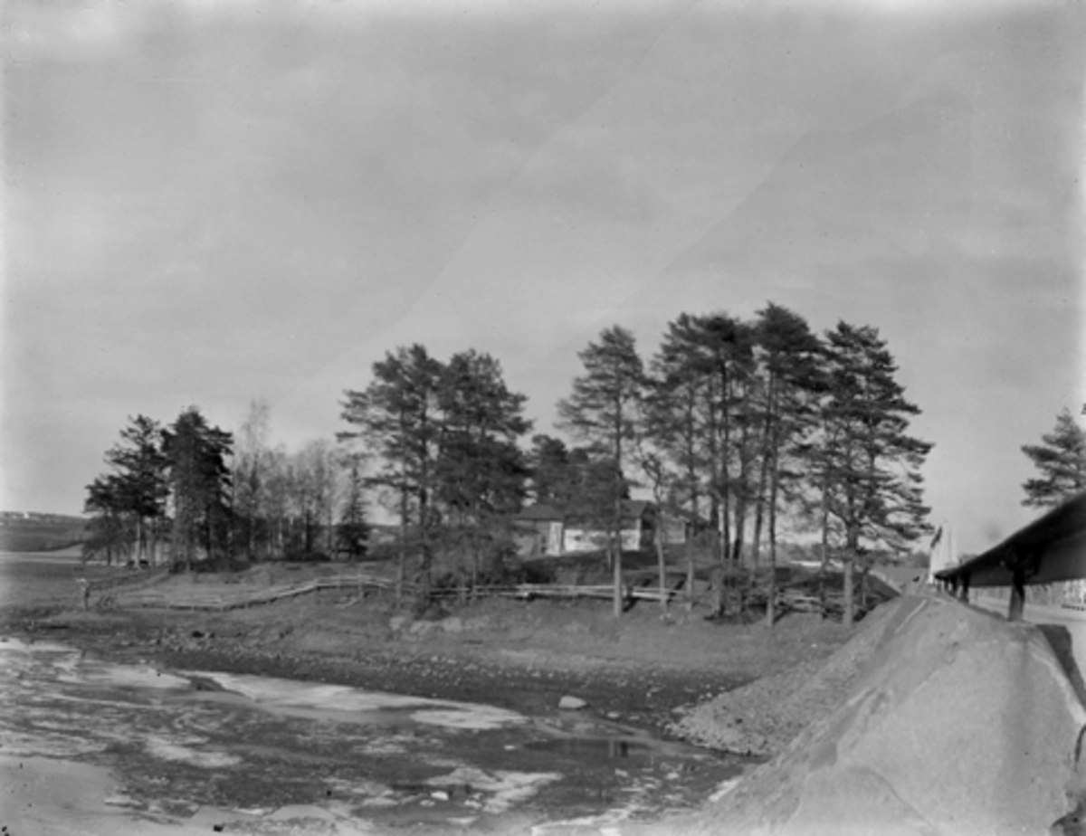 Anno Domkirkeodden, ELVSHOLMEN I ÅKERSVIKA, DISEN, HUSMANNSPLASS, VANG i Hamar kommune, CA. 1900, VANGSVEGEN 200, GLASSPLATE.