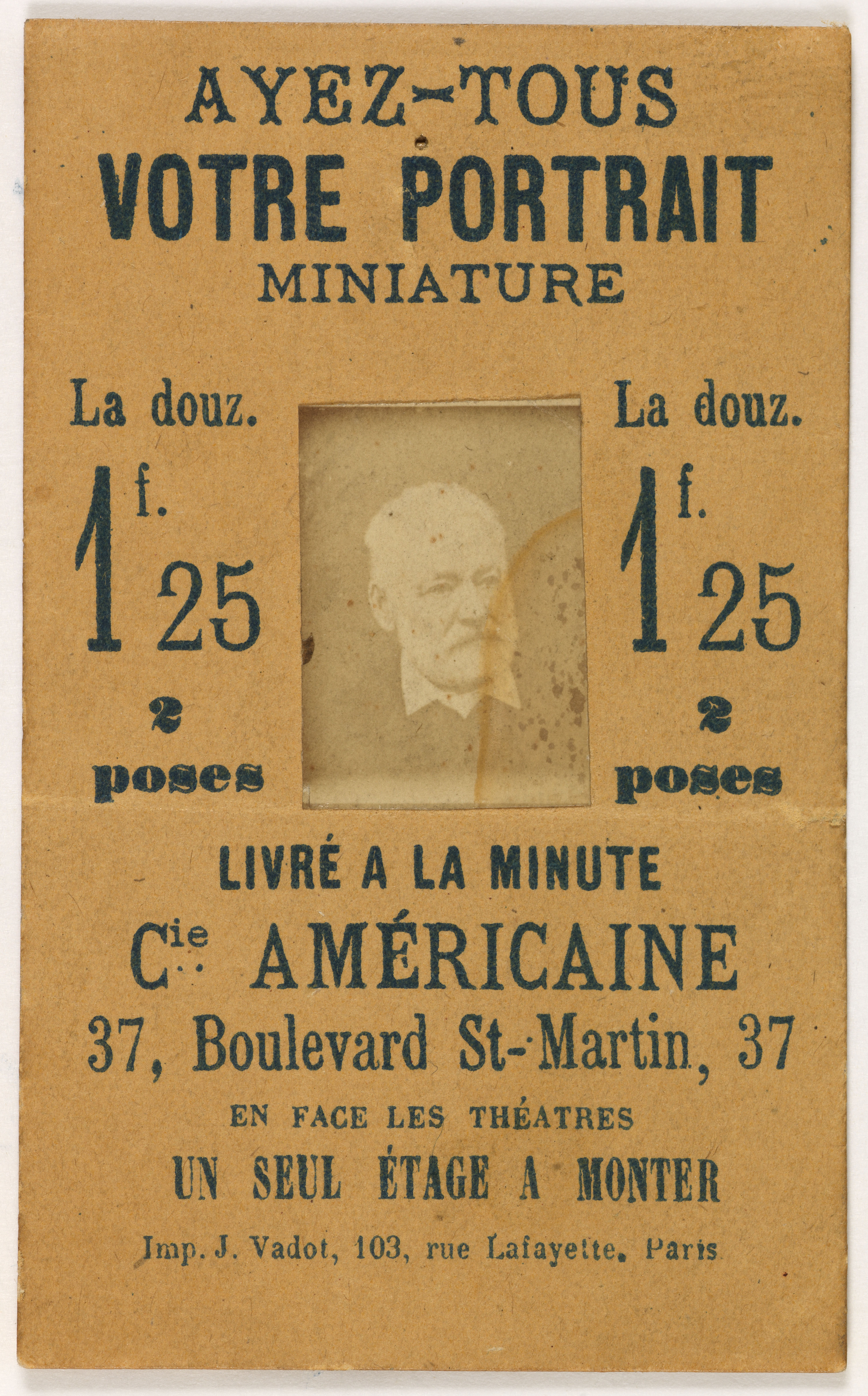 Anonyme, Carte photographique - publicité pour un photographe