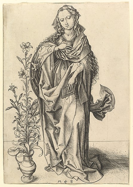 Martin Schongauer, The Annunciation: The Virgin