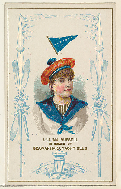 W. Duke, Sons & Co., Lillian Russell in Colors of Seawanhaka Yacht Club, from the Yacht Colors of the World series (N140) issued by Duke Sons & Co. to promote Honest Long Cut Tobacco