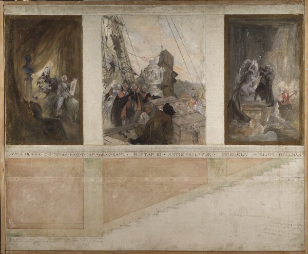 Carl Larsson, Andra förslaget till fresker i NM:s nedre trapphall, norra väggen